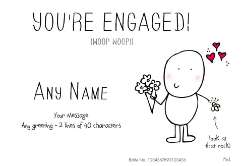 Chilli & Bubble's Engagement Labels for White Wine (Pack of 12)