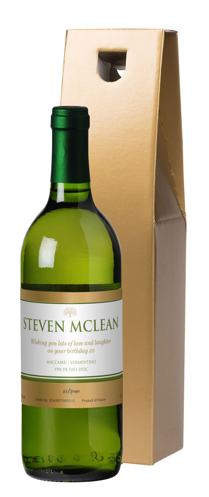 French AC Gold White Wine in a Gold Box