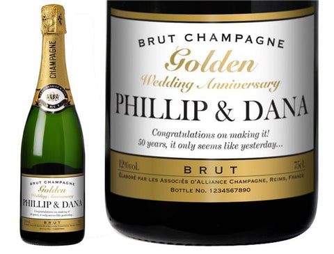 Golden Anniversary Personalised Champagne
