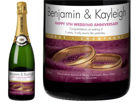 Velvet Anniversary Personalised Champagne