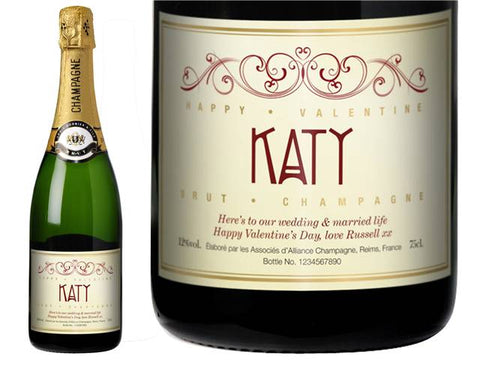 Valentine's Day Personalised Champagne