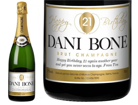 Birthday Balloon Personalised Champagne