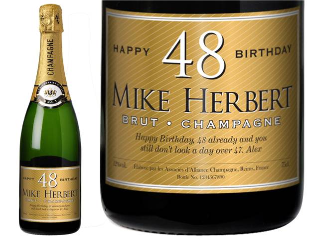Birthday Gold Personalised Champagne
