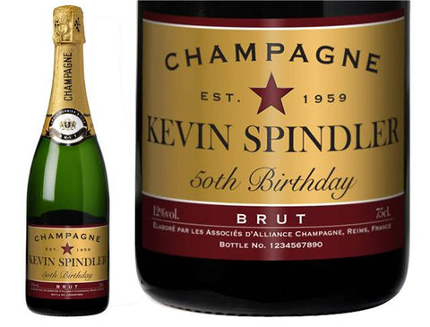 Birthday Red Personalised Champagne