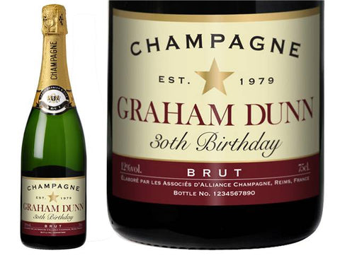 Birthday Star Personalised Champagne