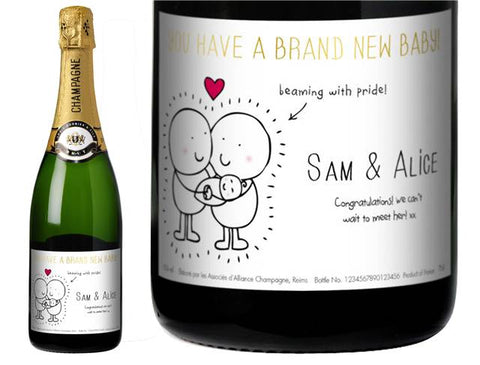 Chilli & Bubble’s New Baby Personalised Champagne