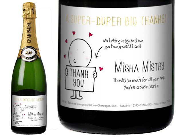Chilli & Bubble’s Thank You Personalised Champagne
