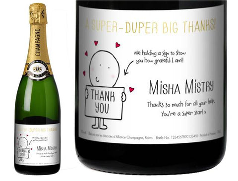 Chilli & Bubble’s Thank You Personalised Champagne
