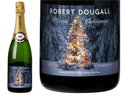 Tree Lights Christmas Personalised Champagne