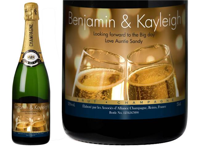 Engagement Flutes Personalised Champagne