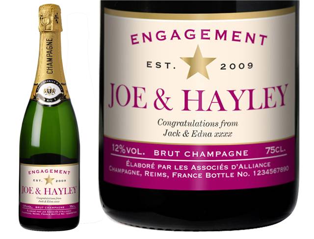 Engagement Star Personalised Champagne