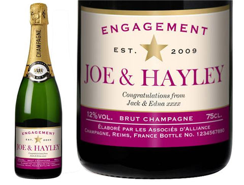 Engagement Star Personalised Champagne