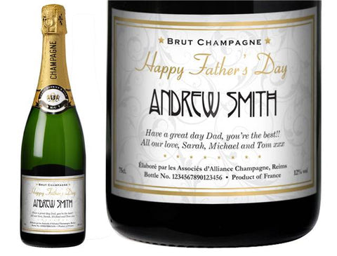 Elegant Father's Day Personalised Champagne