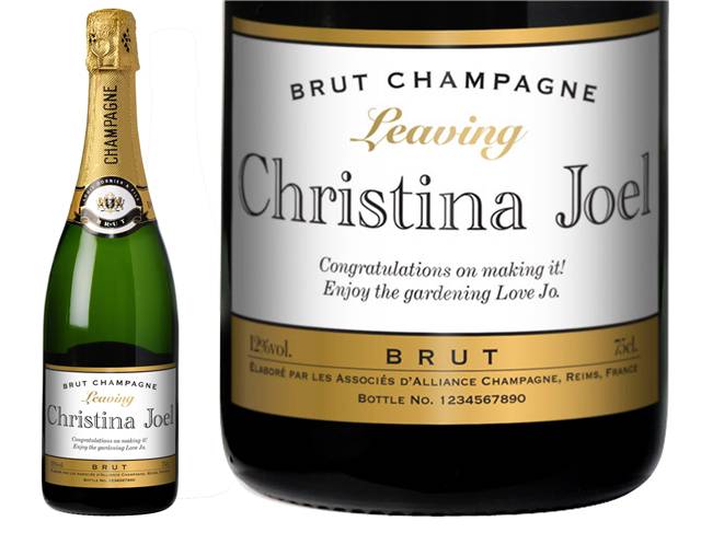 Leaving Gift Personalised Champagne