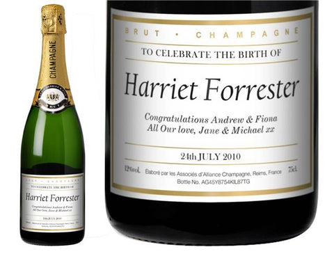 New Baby Personalised Champagne