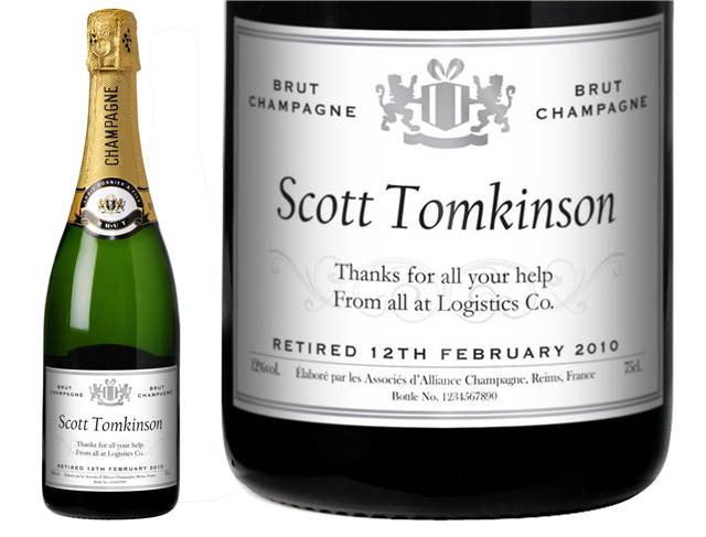 Retirement Gift Personalised Champagne