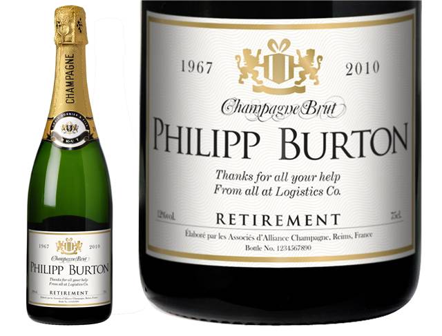 Gold Retirement Personalised Champagne