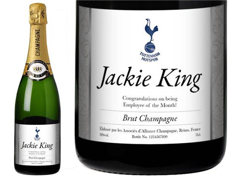Spurs Silver Personalised Champagne