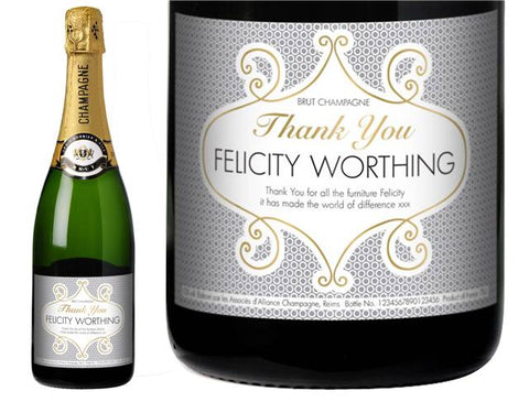 Thank You Circles Personalised Champagne