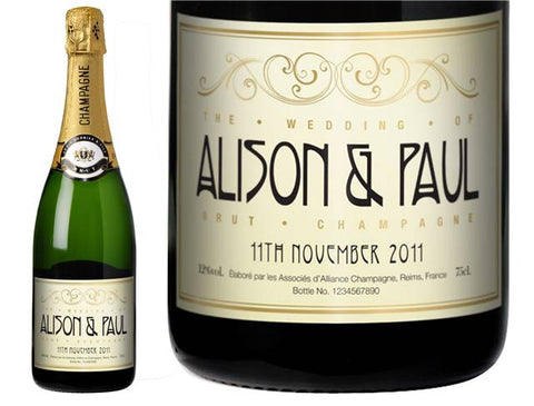 Wedding Reception Personalised Champagne