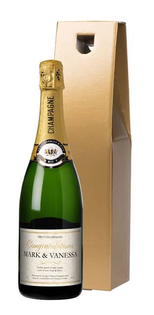 Congratulations New Baby Champagne in a Gold Gift box
