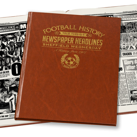 Sheffield Wednesday Newspaper Book - Brown Leatherette
