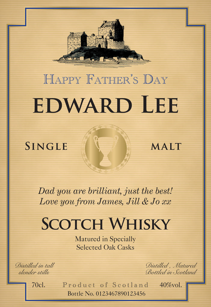 Father's Day Cup Labels for Single Malt Whisky (Pack of 12)