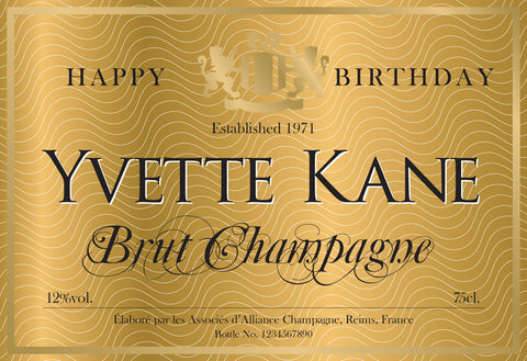 Birthday Classic Labels for Champagne