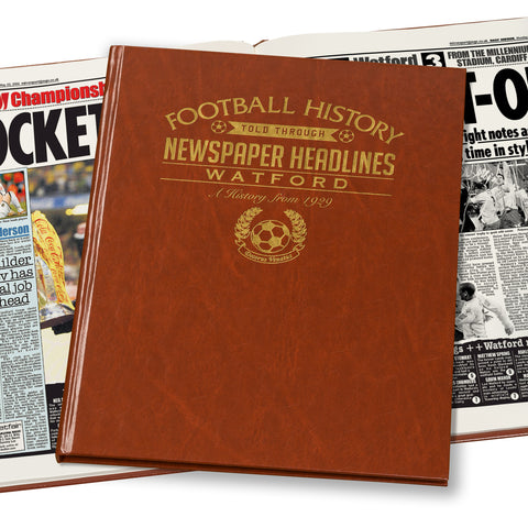 Watford Newspaper Book - Brown Leatherette (Colour Pages)