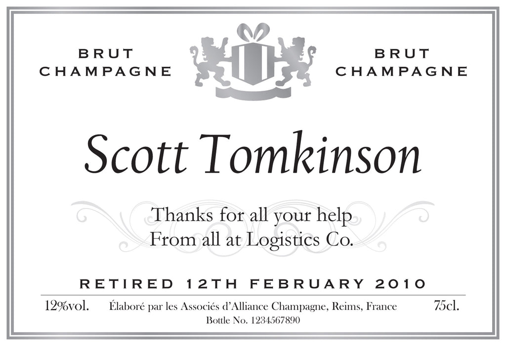 Retirement Gift Champagne in a silk lined Gift Box