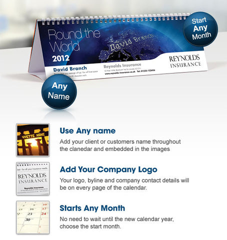 Corporate Round the World Desktop Calendar