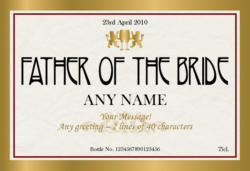 Gold Frame Wedding Labels for Red Wine (Pack of 12)