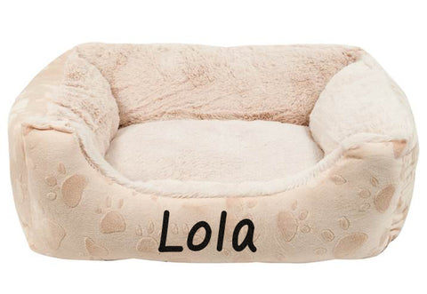 Cream Cushioned Pet Bed