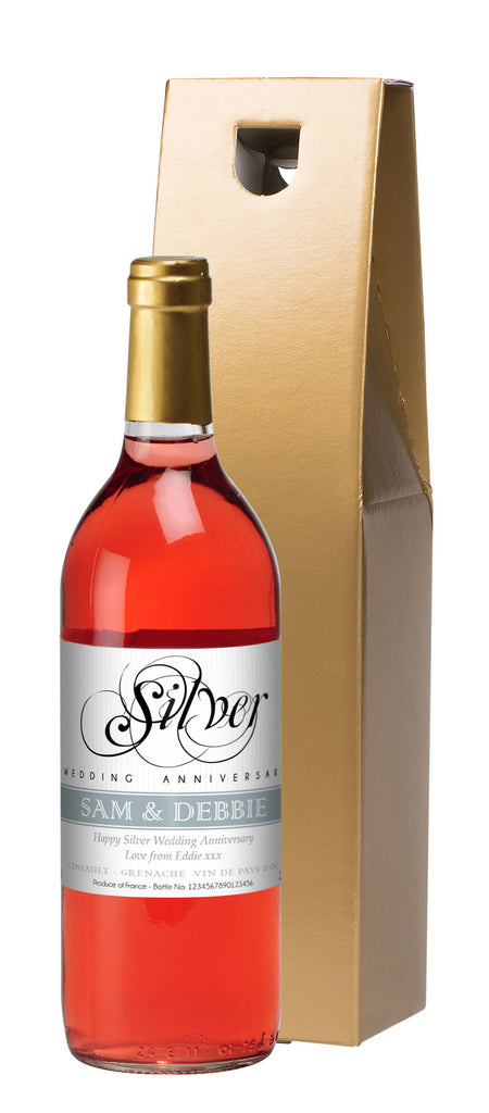 French VdP Silver Anniversary Rosé Wine in a Gold Box
