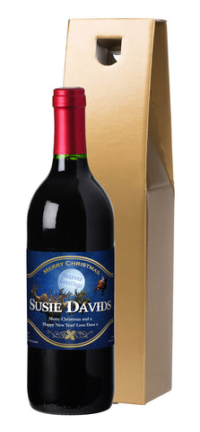 French AC Santa Red Wine in a Gold Gift Box