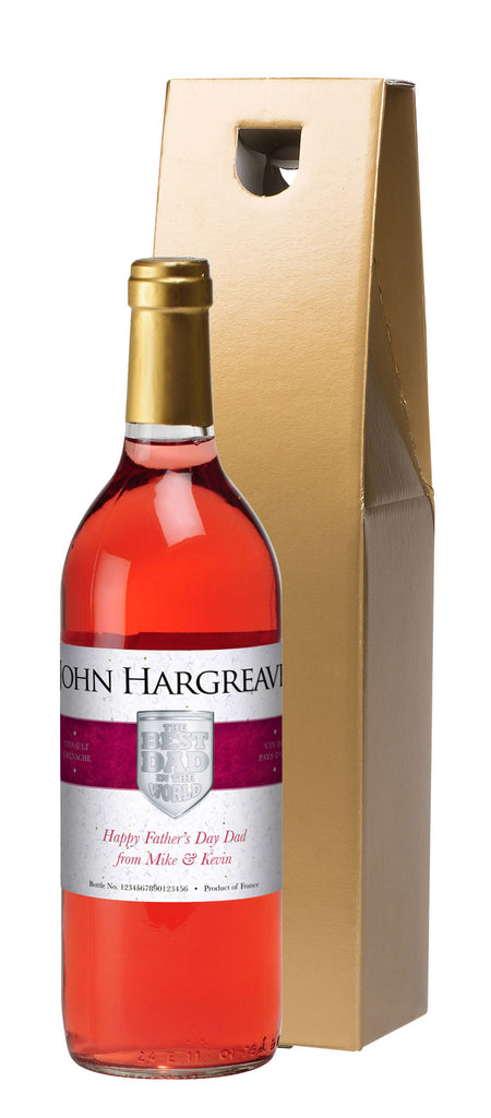 French AC Father's Day Shield Rosé Wine in a Gold Box