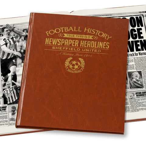 Sheffield United Newspaper Book - Brown Leatherette