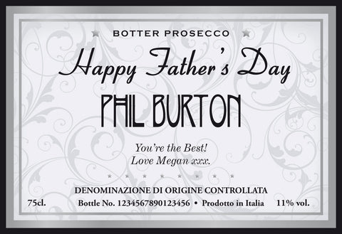 Elegant Father's Day Labels for Prosecco (Pack of 2)