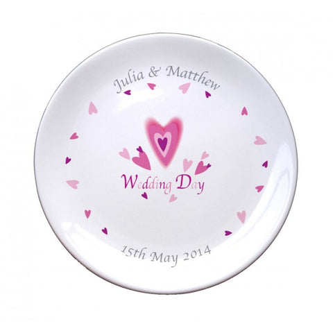 Red Hearts Wedding Day 8" Bone China Coupe Plate