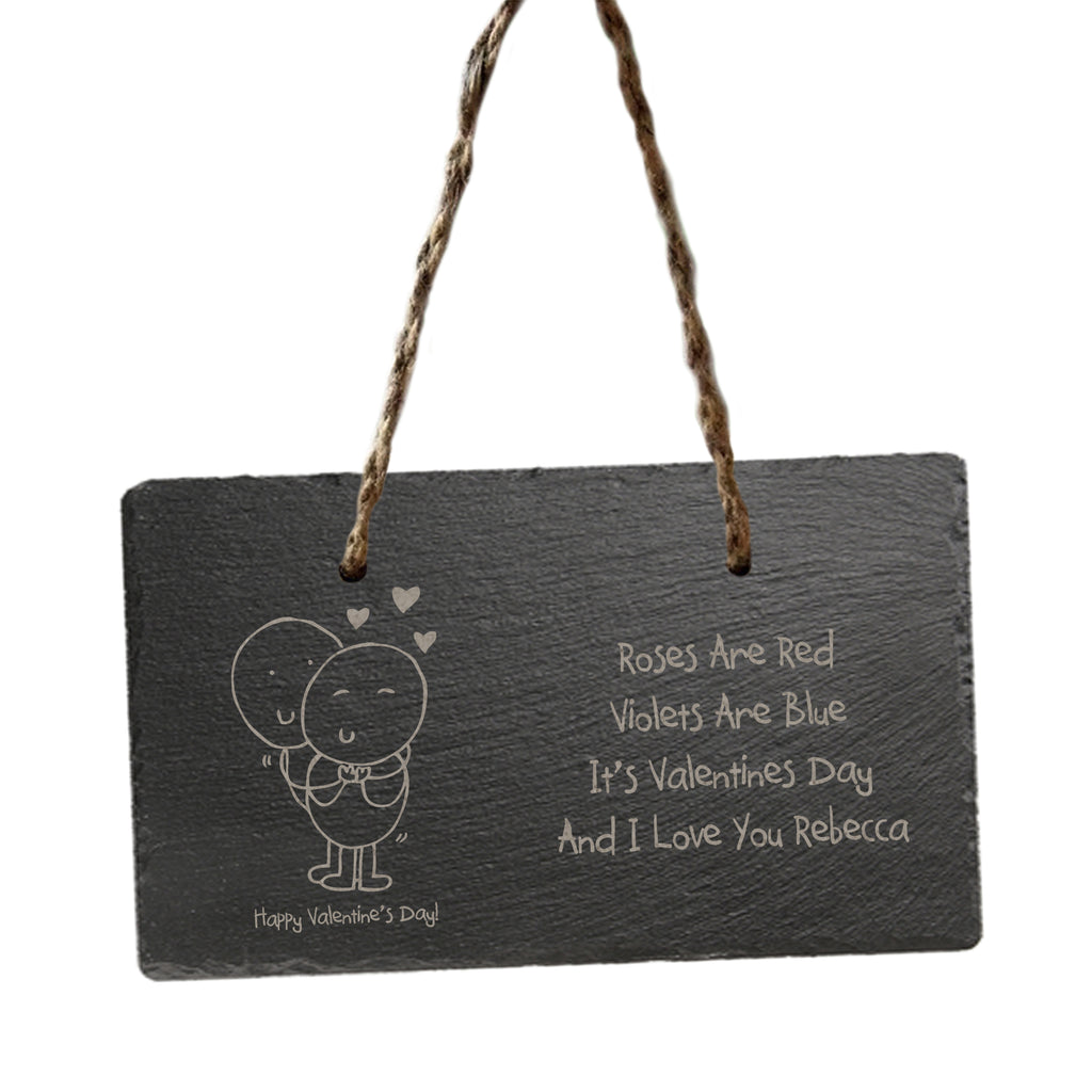 Chilli and Bubbles Valentine's Day  hanging slate sign