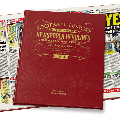 Preston Newspaper History Book - Leather Red Cover