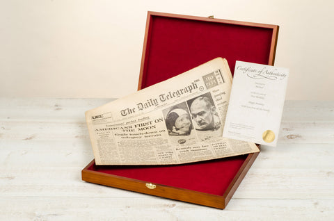 Original Newspaper in a Wooden Gift Box