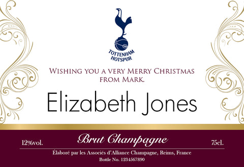 Spurs Gold Labels for Champagne (Pack of 12)