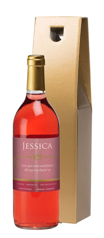 French AC Valentine's Cupid Rosé Wine in a Gold Box