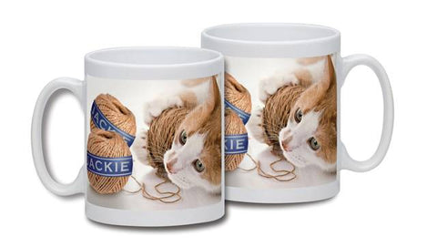 Personalised Cat and String Mug