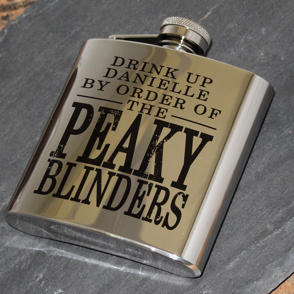 Peaky Blinders 'Drink Up' Printed 6oz Hip Flask