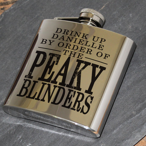 Peaky Blinders 'Drink Up' Printed 6oz Hip Flask