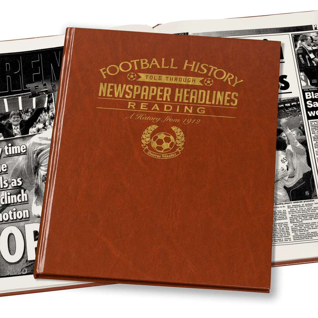 Reading Newspaper Book - Brown Leatherette