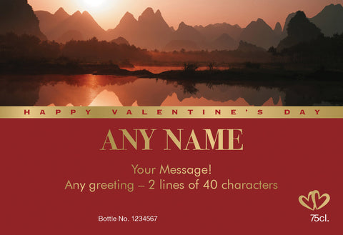 Valentine Sunset Labels for Red Wine (Pack of 12)