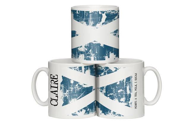 Personalised Grunge Design Scotland Flag Mug